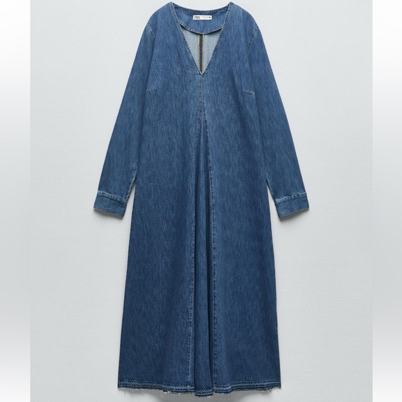 Zara Long Denim Dress size Medium - Picture 1 of 3